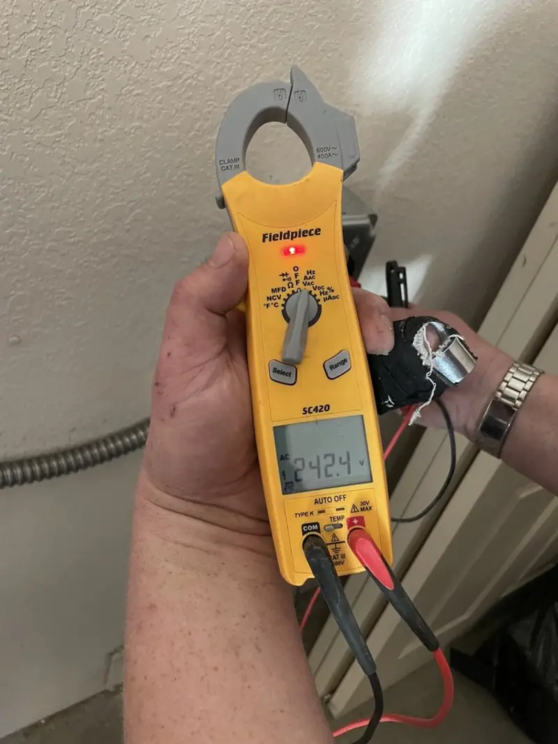 Voltage testing with clamp meter during Hot Tub / Pool Electrical Wiring in Frackville